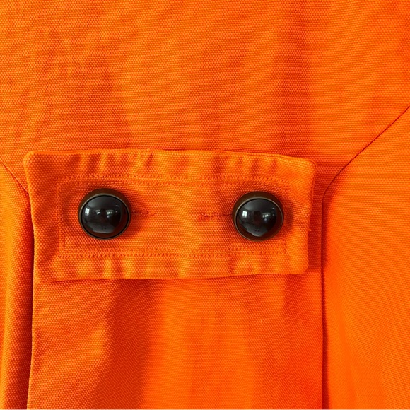 Zara Women's Basic Cropped Jacket Bold Stylish Orange 100% Heavy Cotton Size S - Picture 14 of 17